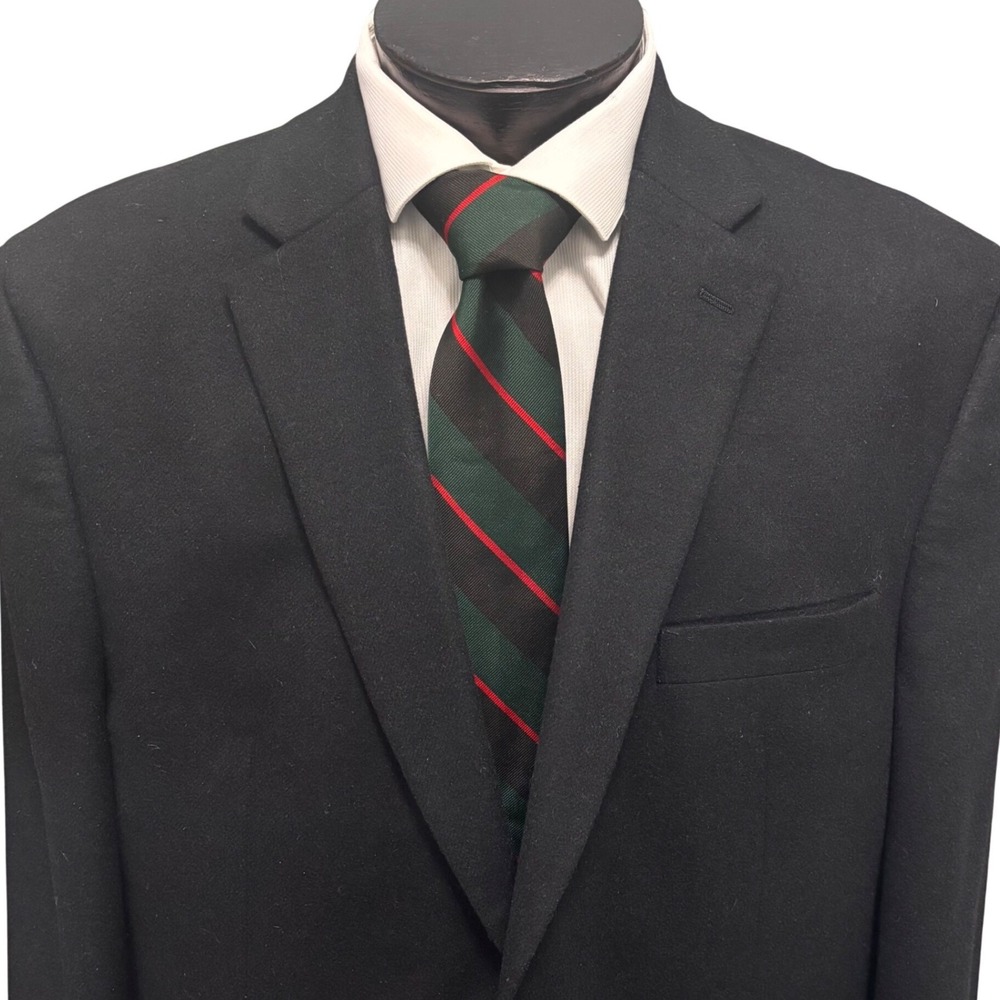 LAUREN Ralph LRL Black Wool Silk Cashmere Blazer 46R